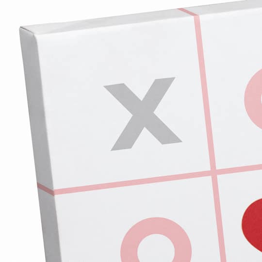 Tic Tac Toe Hearts 12" x 12" Canvas Wall Art
